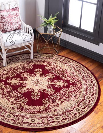 6' x 6' Classic Aubusson Round Rug