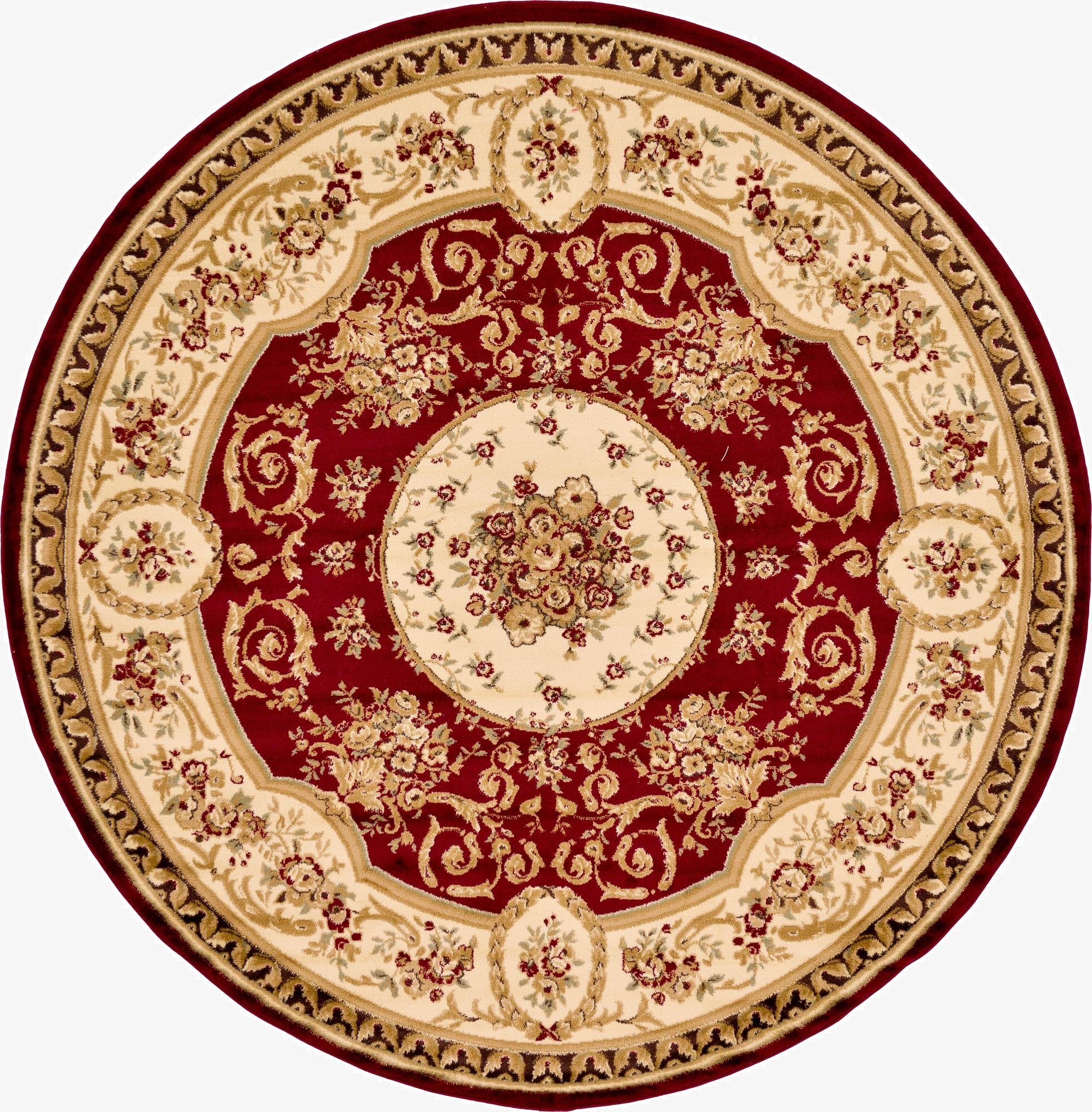 7' 10 x 7' 10 Classic Aubusson Round Rug