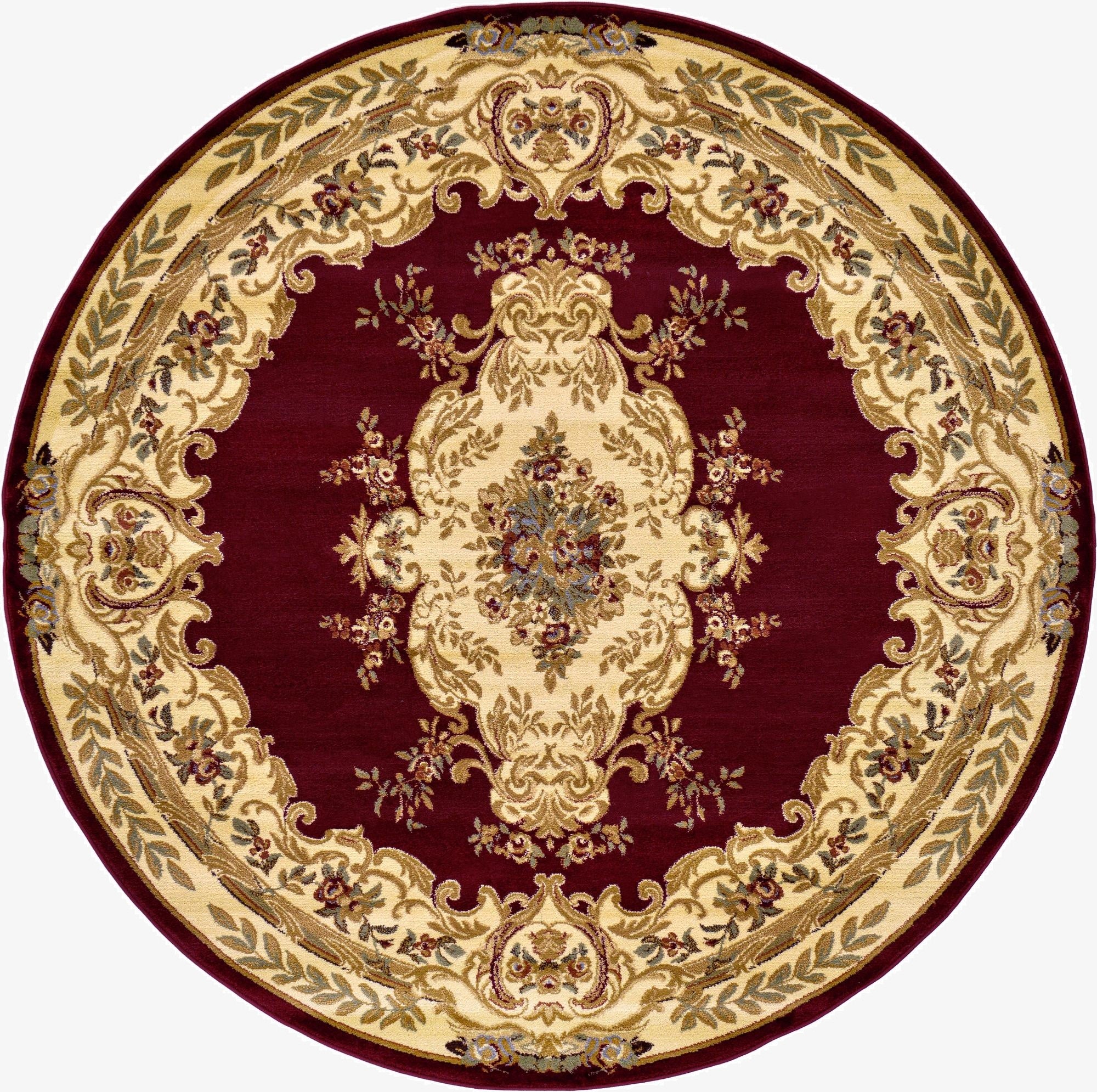 7' 10 x 7' 10 Classic Aubusson Round Rug