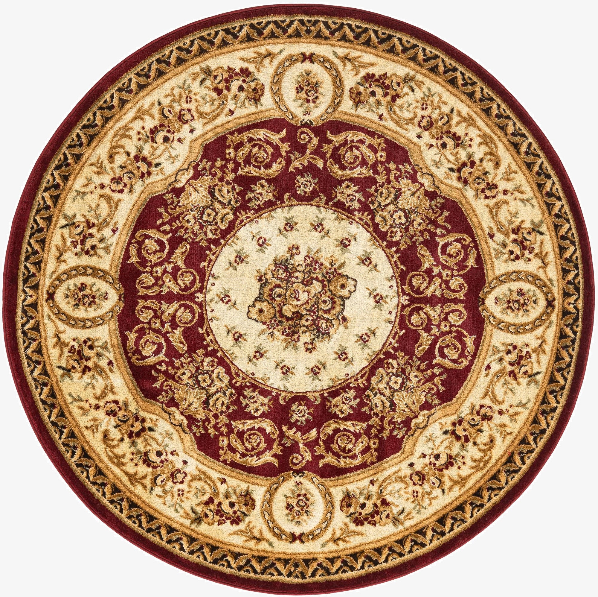 6' x 6' Classic Aubusson Round Rug