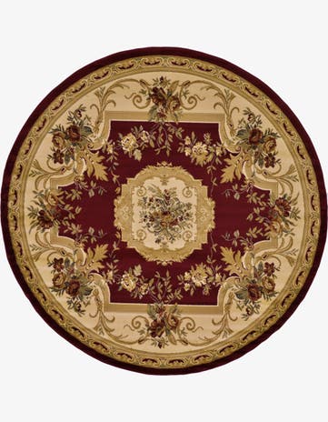 7' 10 x 7' 10 Classic Aubusson Round Rug