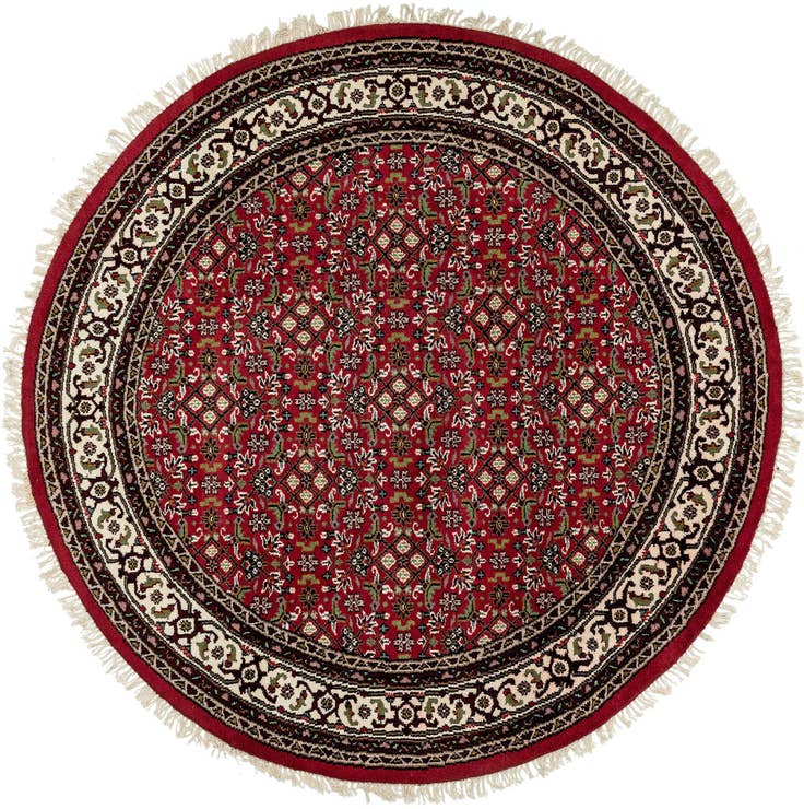 Detail image of 7' 7 x 7' 7 Hand Knotted Farahan Wool Round Rug