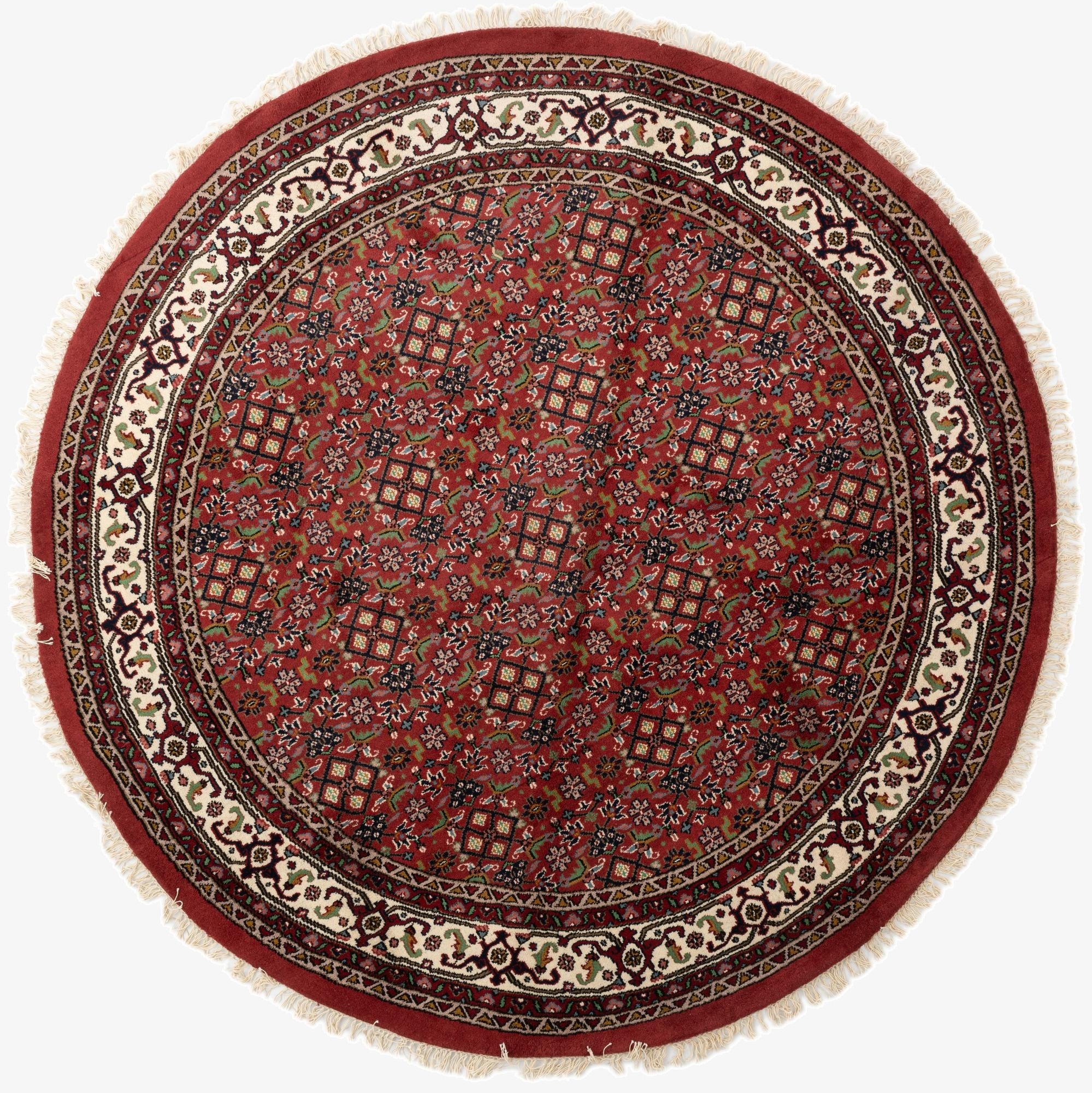 8' 1 x 8' 1  Hand Knotted Farahan Wool Round Rug