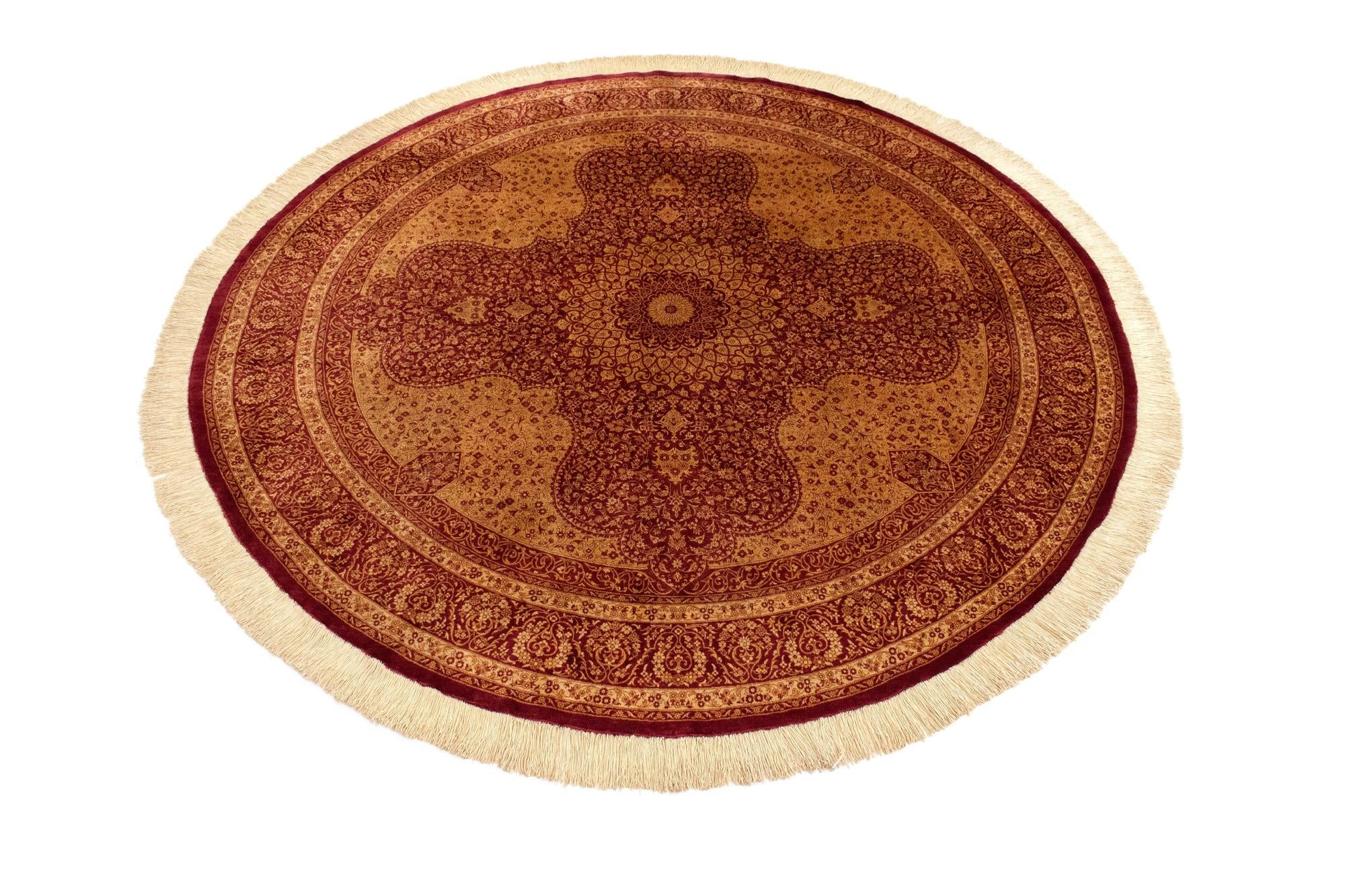 6' 7 x 6' 7 Ghom Silk Round Rug