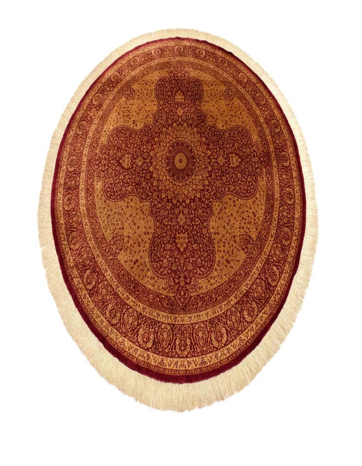 Detail image of 6' 7 x 6' 7 Ghom Silk Round Rug