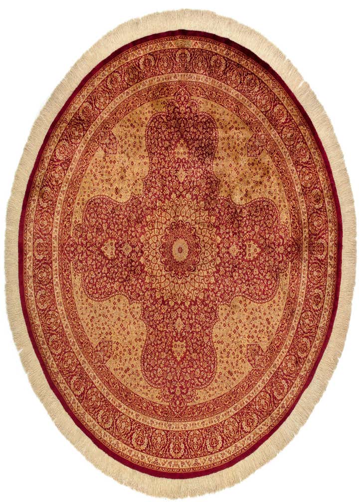 6' 7 x 6' 7 Ghom Silk Round Rug