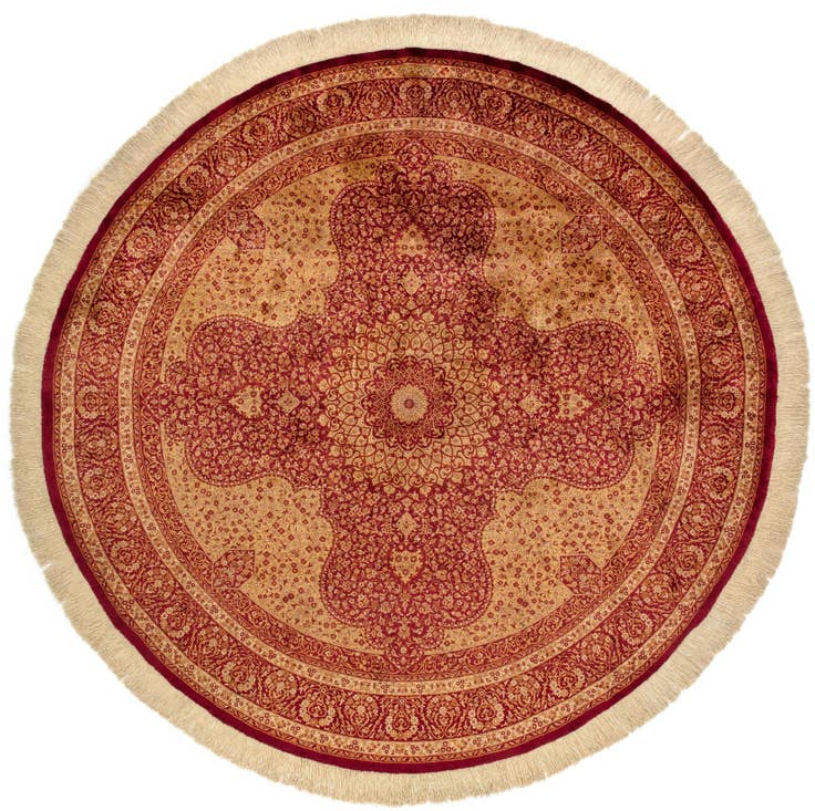 Detail image of 6' 7 x 6' 7 Ghom Silk Round Rug