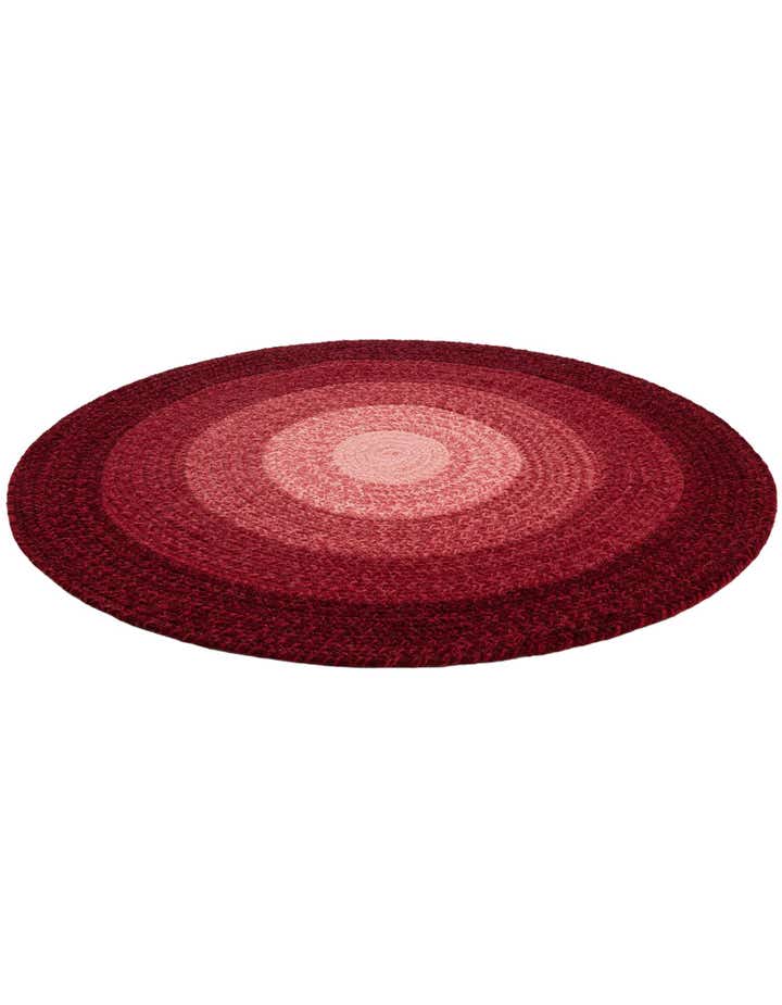 3' 1 x 3' 1 Handmade Hand Braided Wool Round Rug