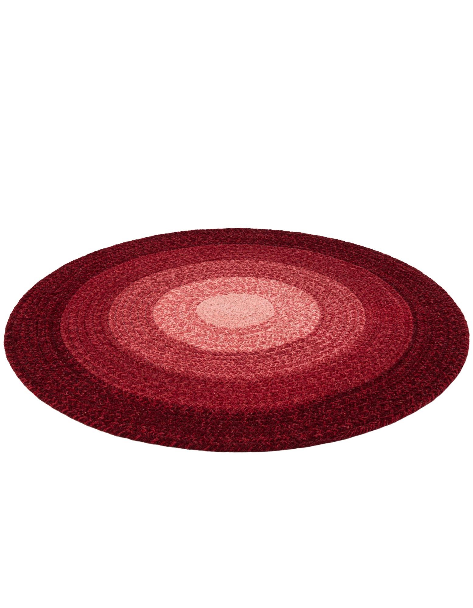 3' 1 x 3' 1 Handmade Hand Braided Wool Round Rug