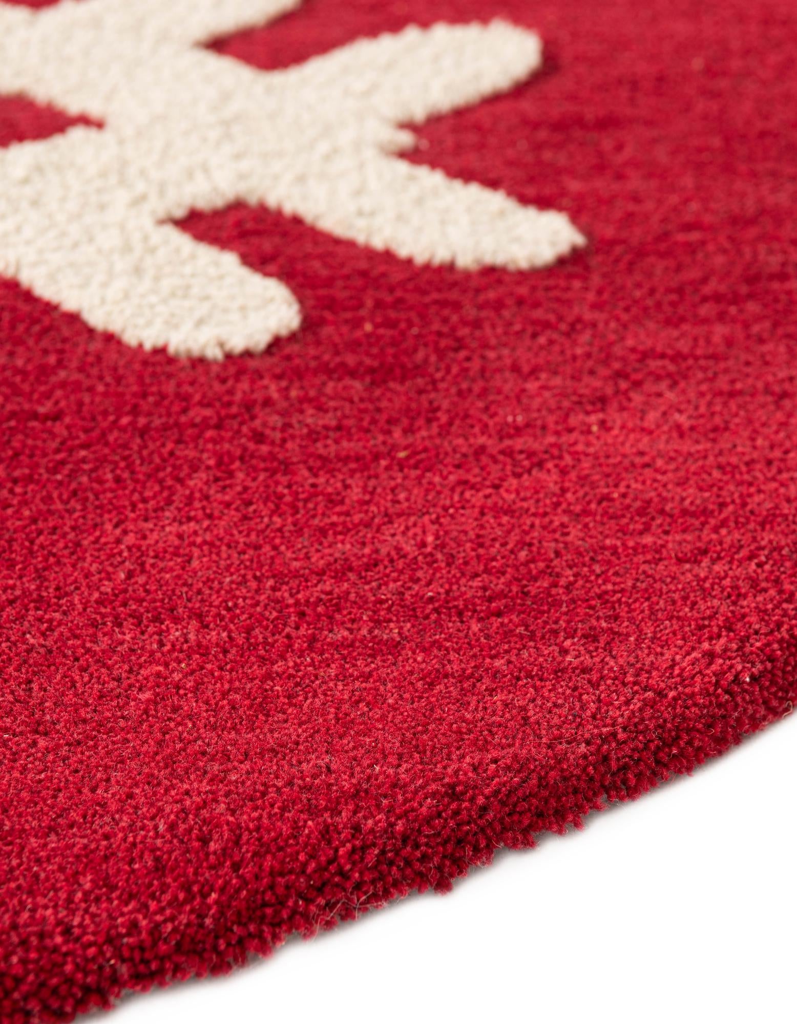 4' 1 x 4' 1 Handtufted Wool Round Rug
