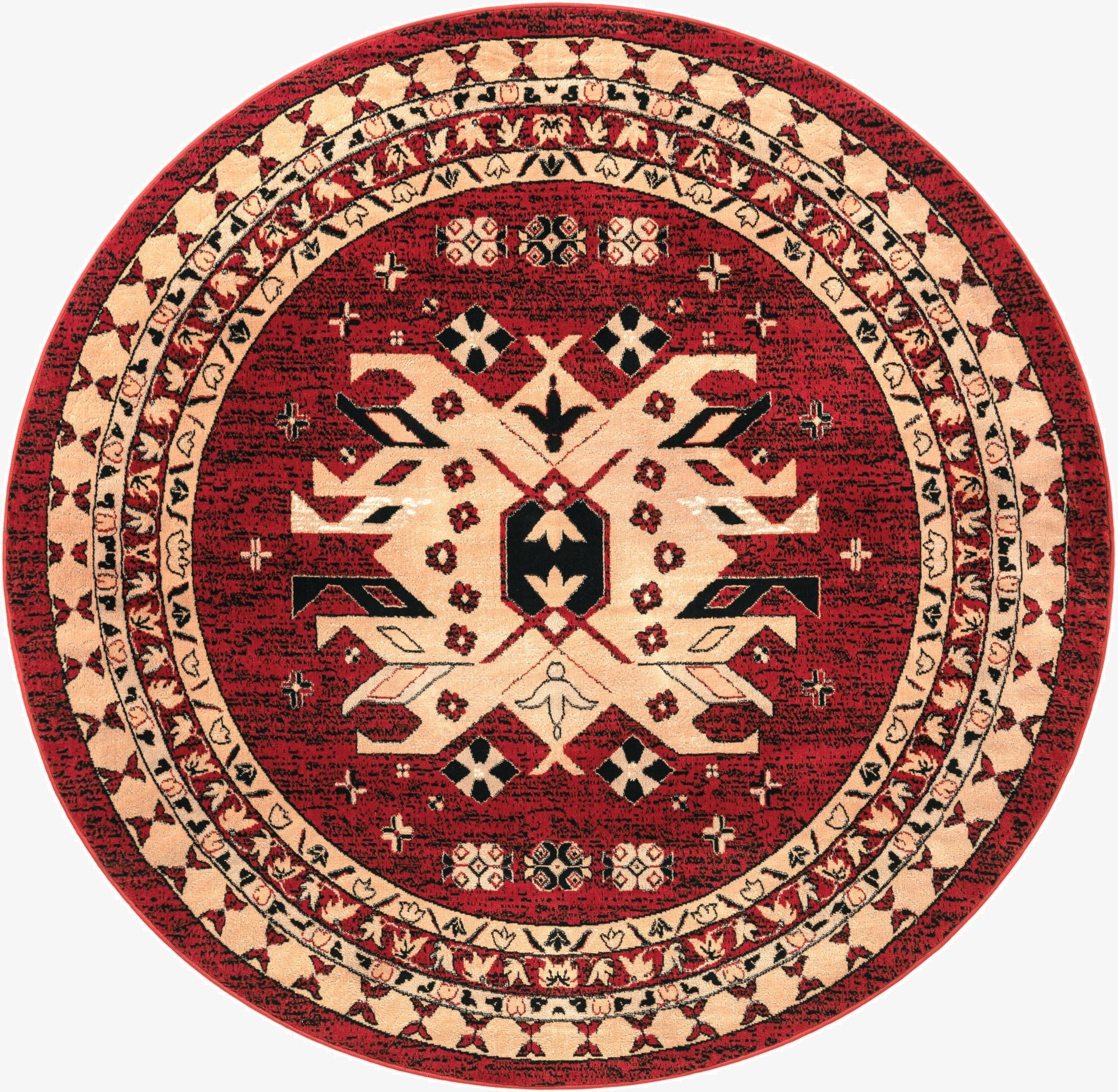Primary image 7' 10 x 7' 10 Heriz Design Round Rug