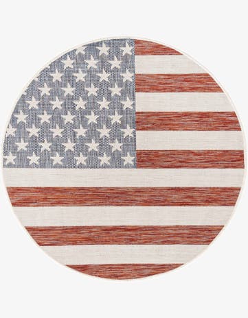 Red Easy-Clean Jill Zarin Indoor / Outdoor Round Rug