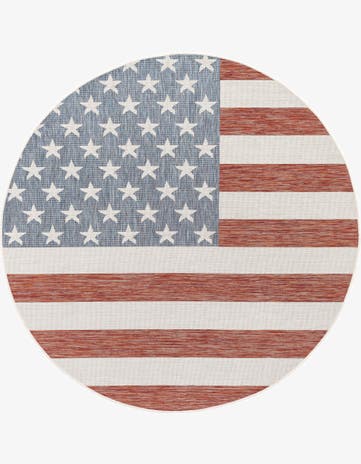 Red Easy-Clean Jill Zarin Indoor / Outdoor Round Rug