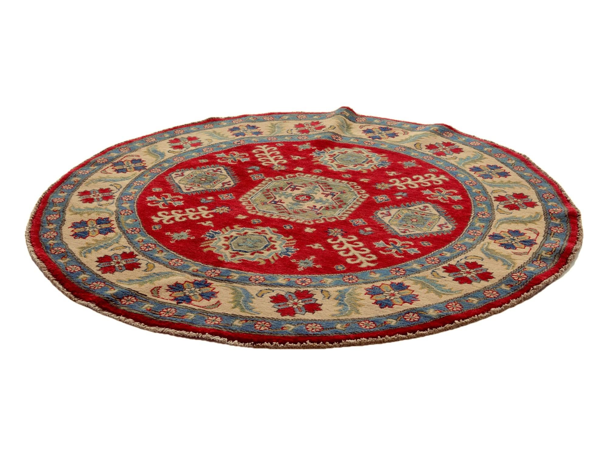 4' 9 x 4' 10 Hand Knotted Kazak Round Rug