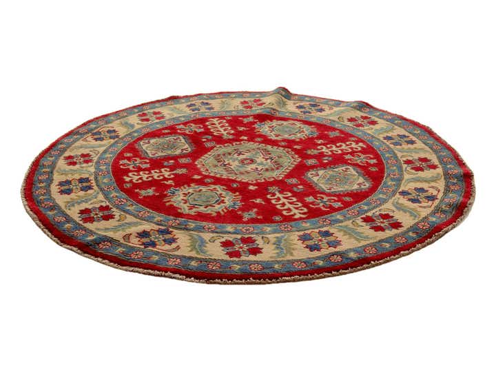 4' 9 x 4' 10 Hand Knotted Kazak Round Rug