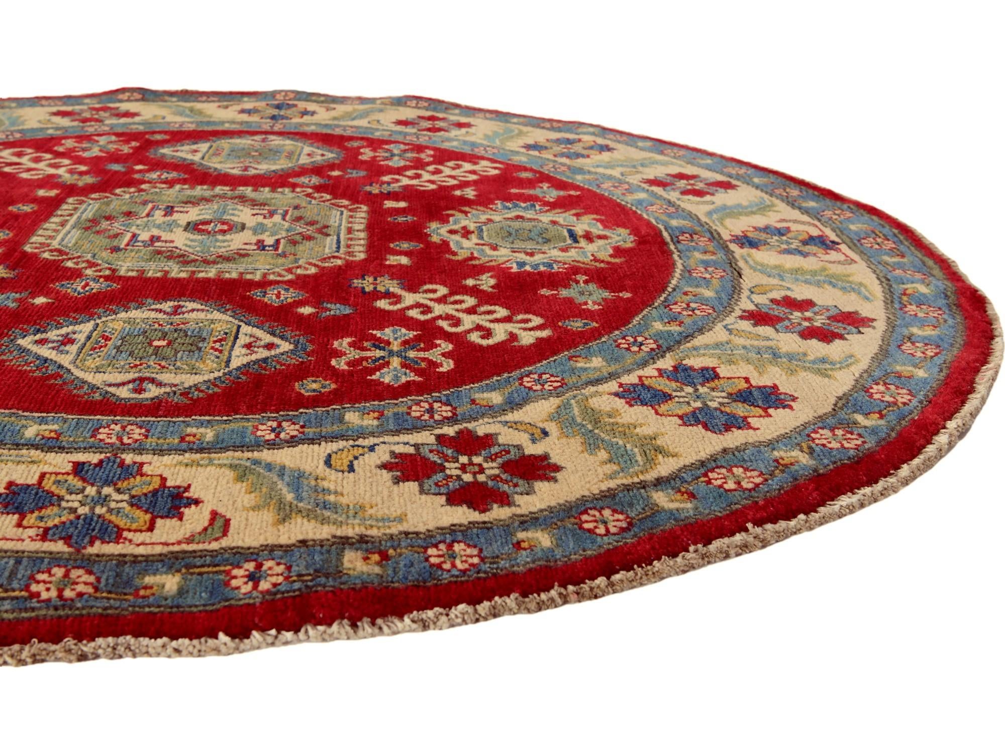 4' 9 x 4' 10 Hand Knotted Kazak Round Rug