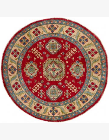 4' 9 x 4' 10 Hand Knotted Kazak Round Rug