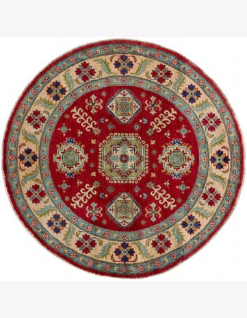 4' 10 x 4' 11 Hand Knotted Kazak Round Rug