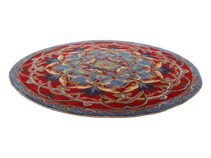 6' 6 x 6' 7 Hand Knotted Kazak Round Rug