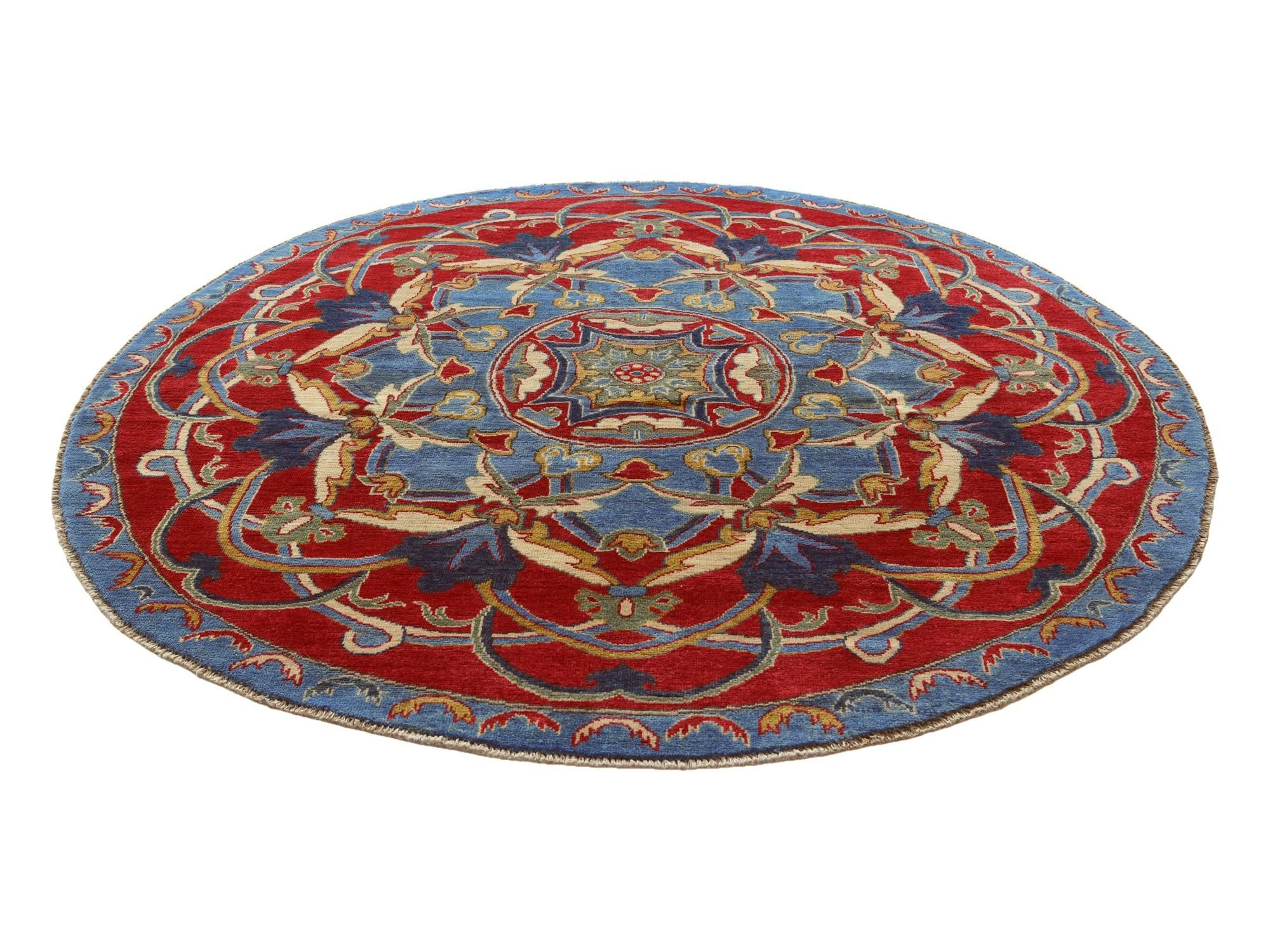 6' 6 x 6' 7 Hand Knotted Kazak Round Rug