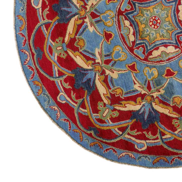 6' 6 x 6' 7 Hand Knotted Kazak Round Rug