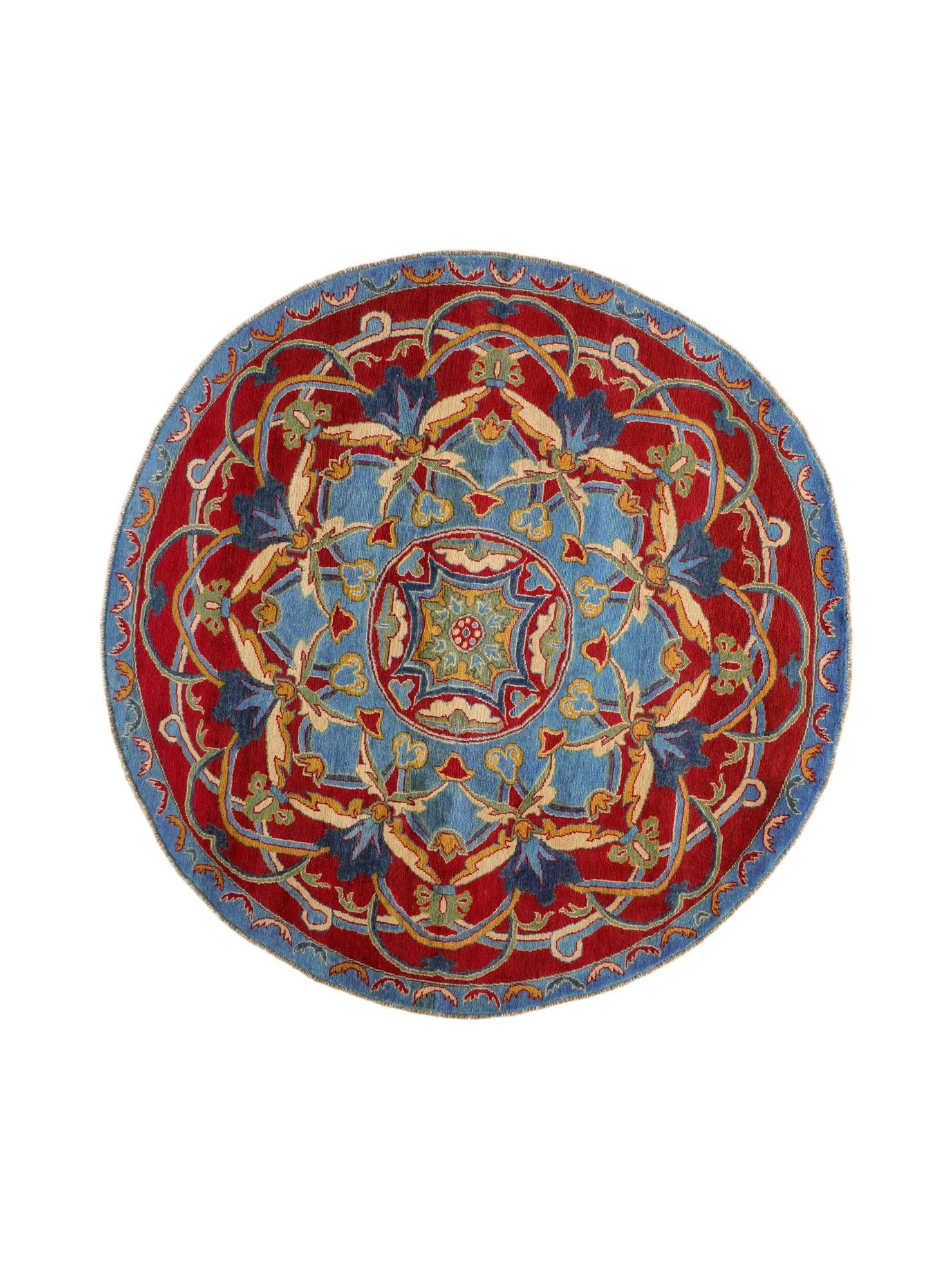 6' 6 x 6' 7 Hand Knotted Kazak Round Rug