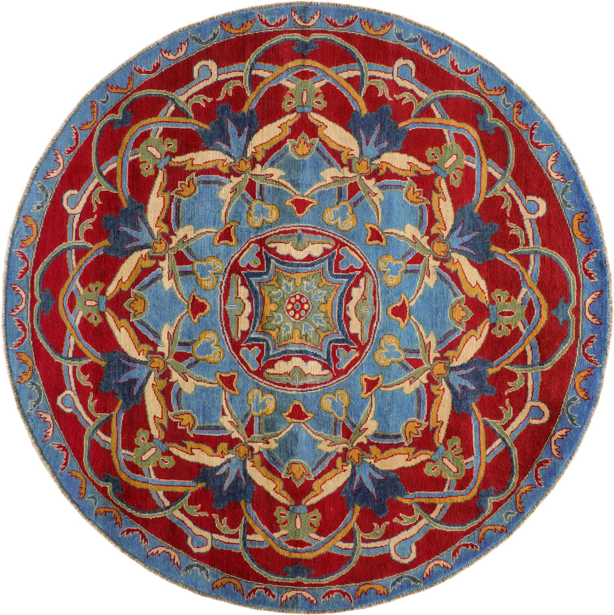 6' 6 x 6' 7 Hand Knotted Kazak Round Rug