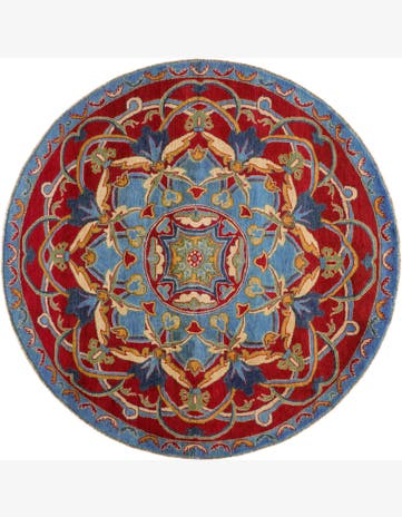 6' 6 x 6' 7 Hand Knotted Kazak Round Rug