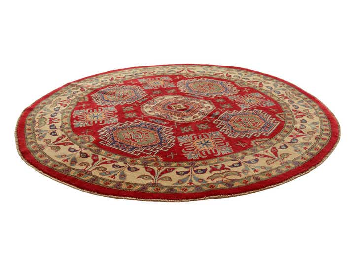 6' 7 x 6' 7 Hand Knotted Kazak Round Rug