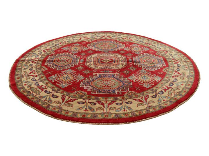 6' 7 x 6' 7 Hand Knotted Kazak Round Rug