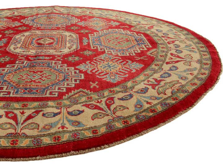 6' 7 x 6' 7 Hand Knotted Kazak Round Rug