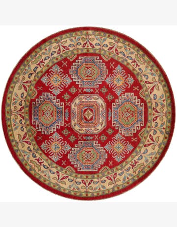 6' 7 x 6' 7 Hand Knotted Kazak Round Rug