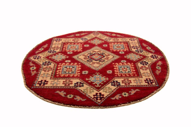 Detail image of 3' 3 x 3' 3 Hand Knotted Kazak Round Rug