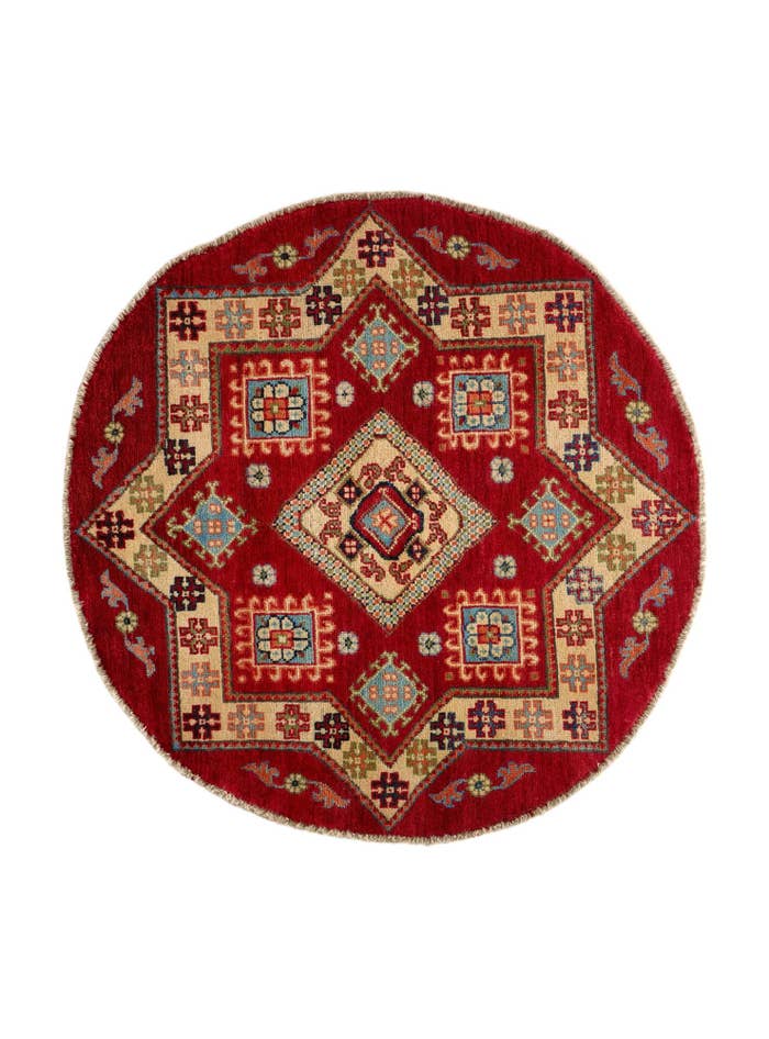 Detail image of 3' 3 x 3' 3 Hand Knotted Kazak Round Rug