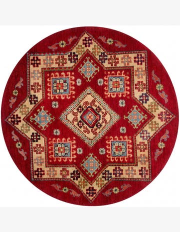 3' 3 x 3' 3 Hand Knotted Kazak Round Rug