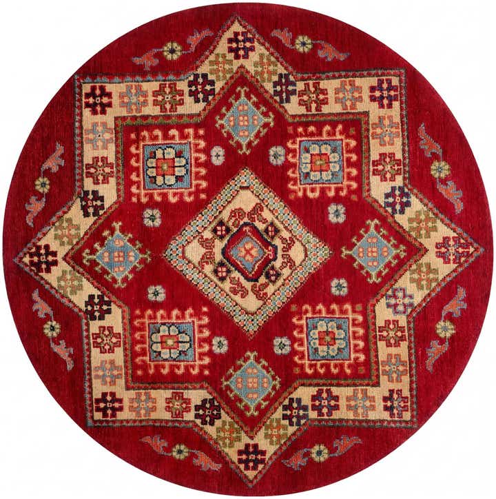 3' 3 x 3' 3 Hand Knotted Kazak Round Rug