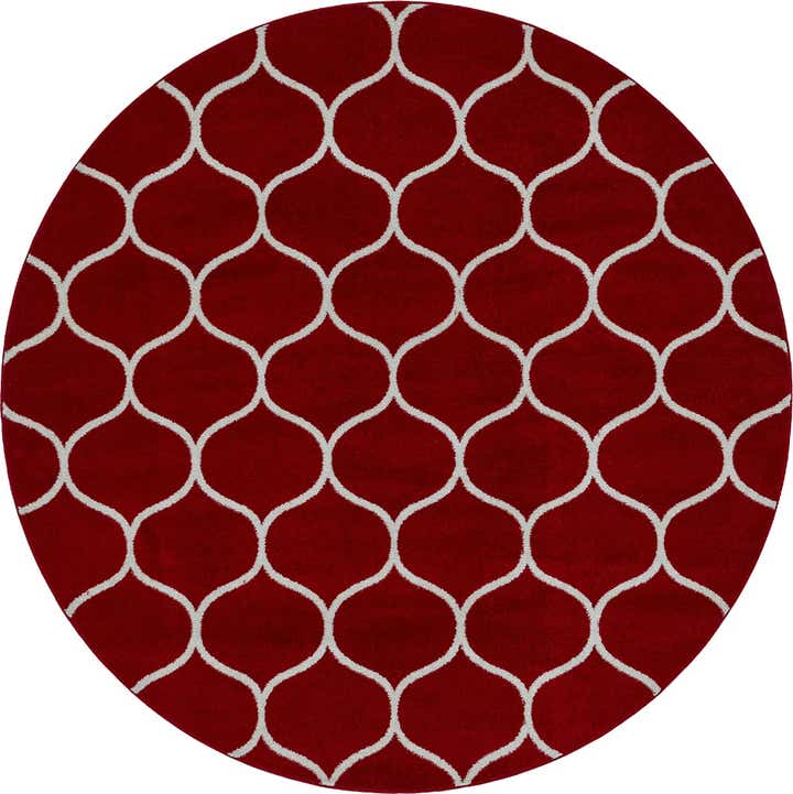 7' 10 x 7' 10 Lattice Frieze Round Rug