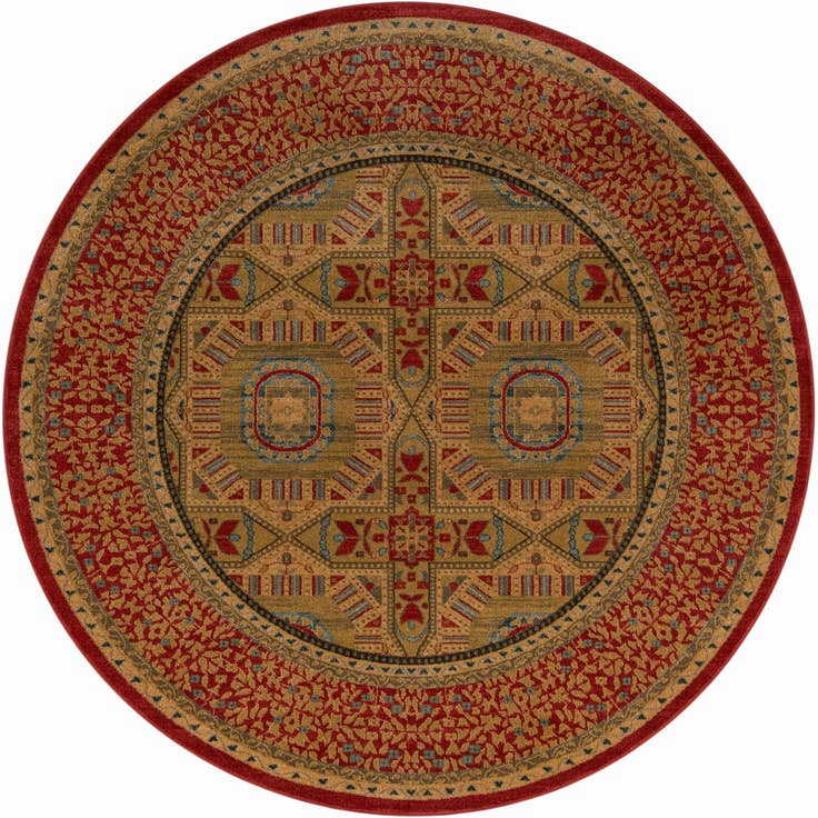 Detailfoto van 245cm x 245cm Mamluk Rond Vloerkleed