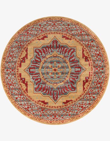 8' x 8' Mamluk Round Rug