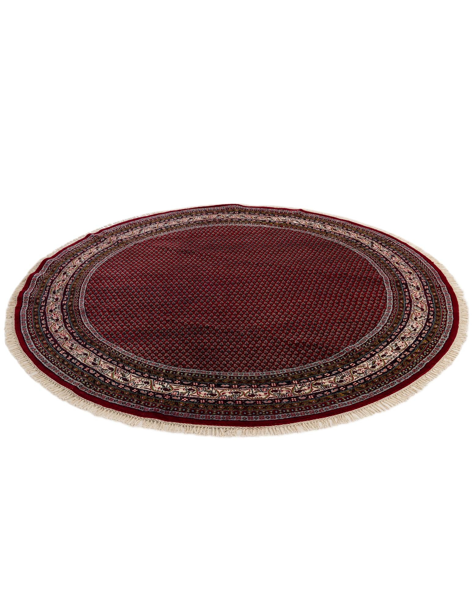 7' 10 x 7' 10 Hand Knotted Mir Wool Round Rug