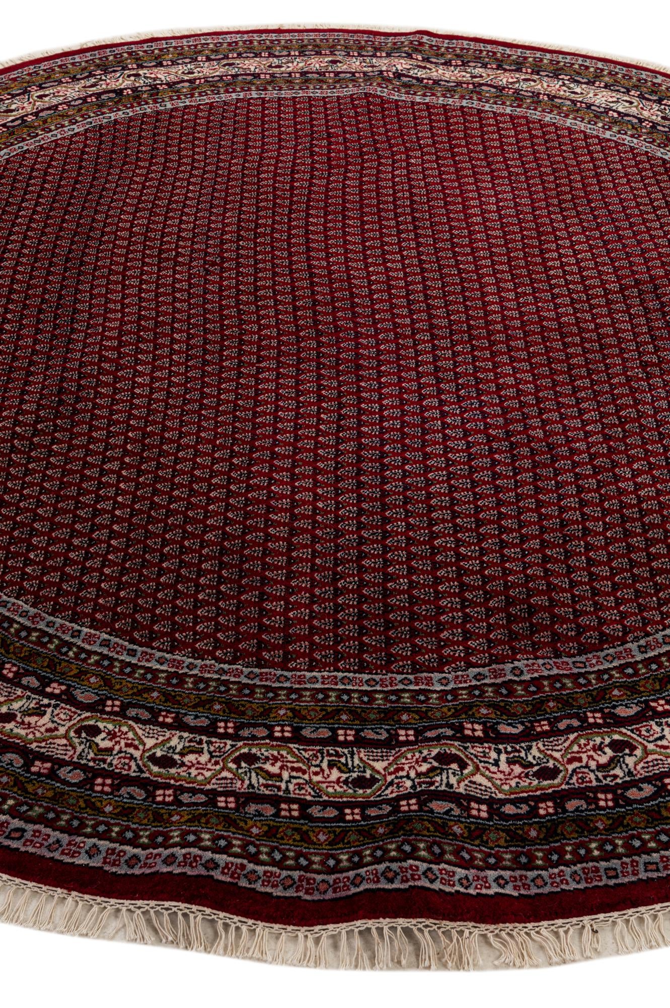 7' 10 x 7' 10 Hand Knotted Mir Wool Round Rug