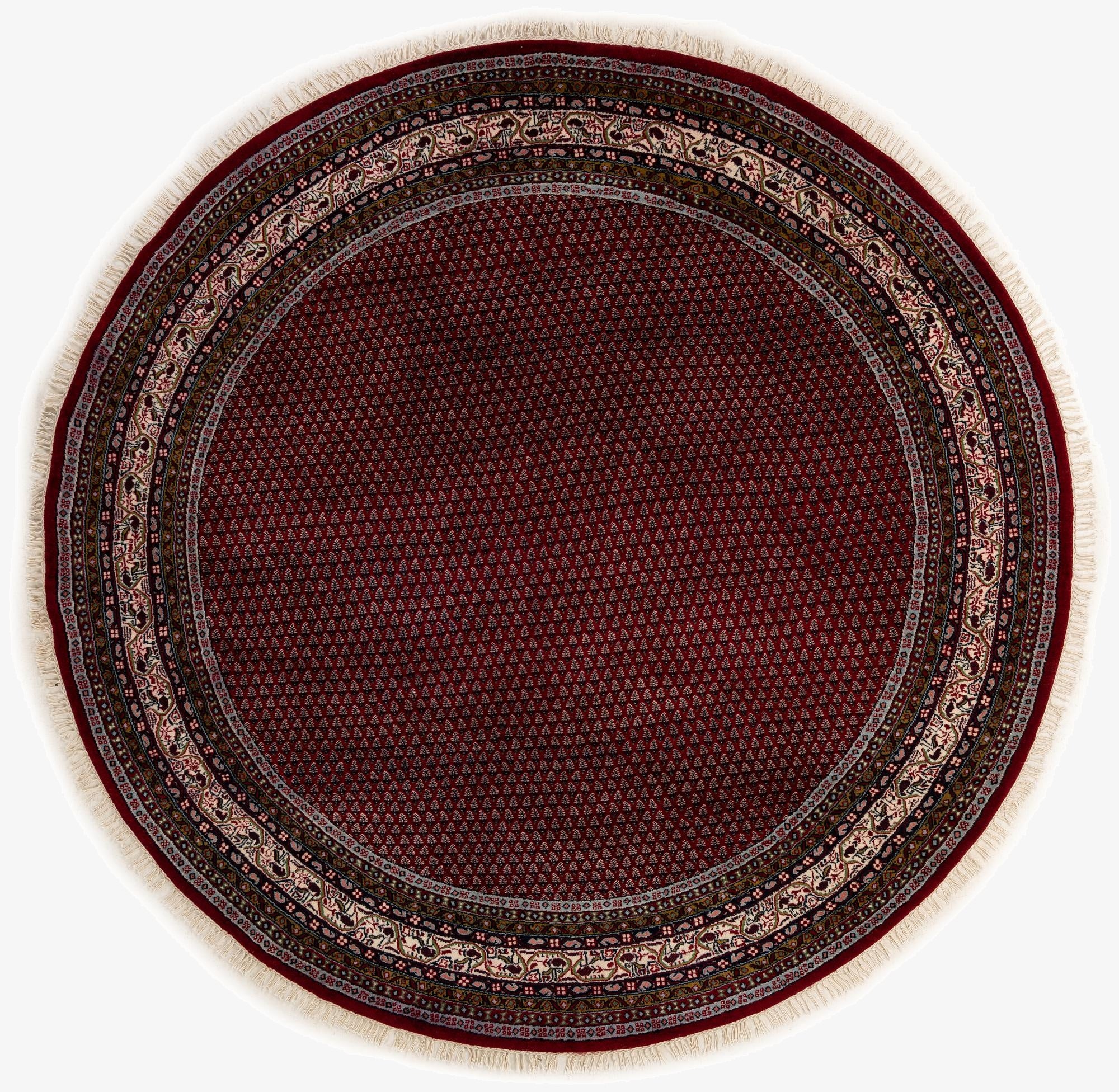 7' 10 x 7' 10  Hand Knotted Mir Wool Round Rug