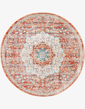 Red Newport Round Rug
