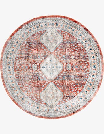 Red Newport Round Rug