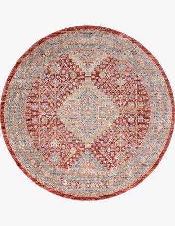 Red Noble Round Rug