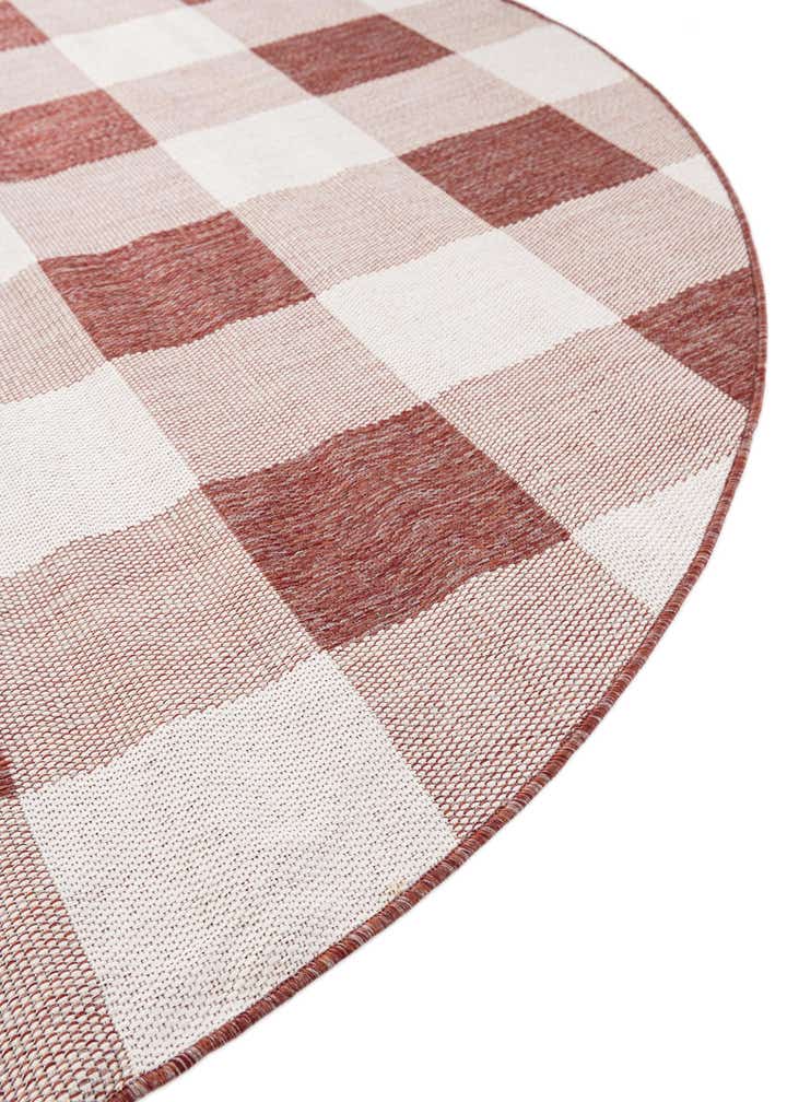 6' x 6' Easy-Clean Checkered Indoor / Outdoor Round Rug