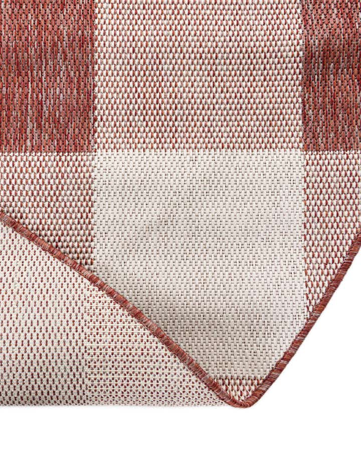 3' x 3' Easy-Clean Checkered Indoor / Outdoor Round Rug