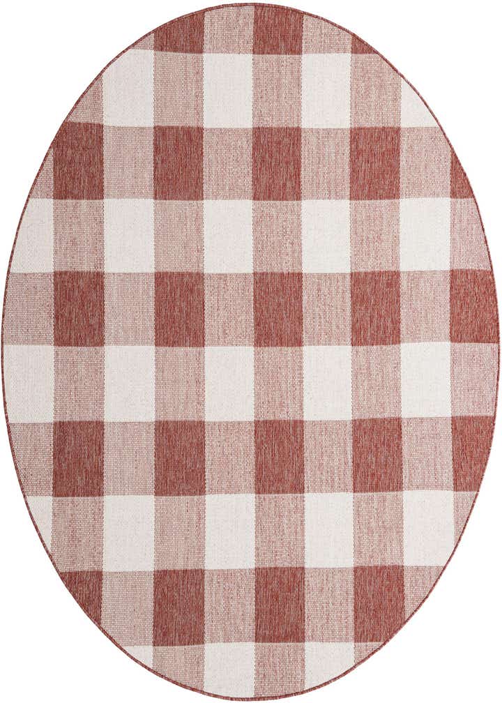7' 10 x 7' 10 Easy-Clean Checkered Indoor / Outdoor Round Rug
