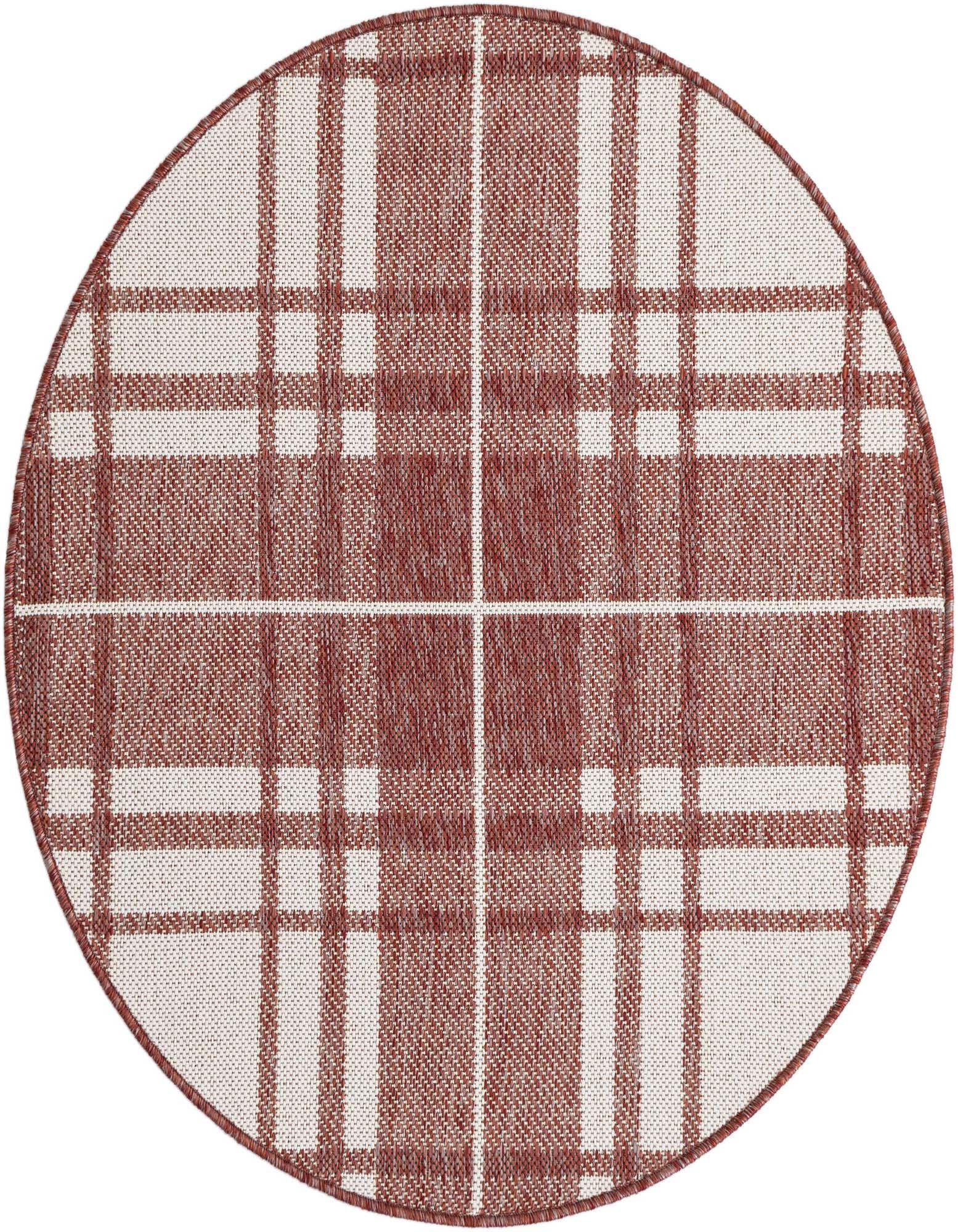 3' x 3' Easy-Clean Checkered Indoor / Outdoor Round Rug