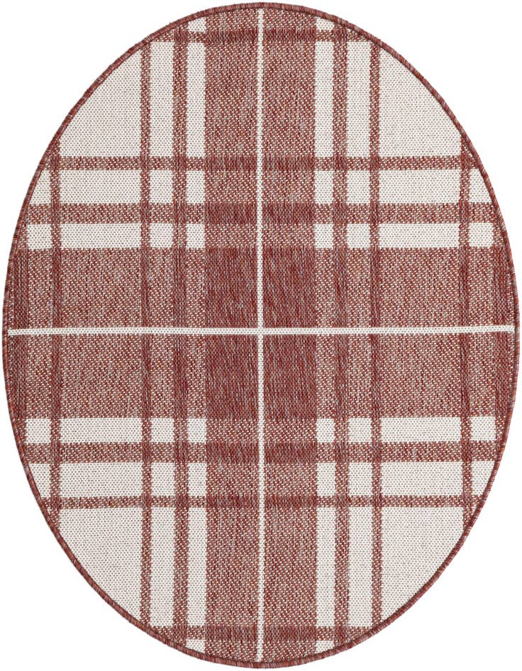 Detail image of 3' x 3' Easy-Clean Checkered Indoor / Outdoor Round Rug